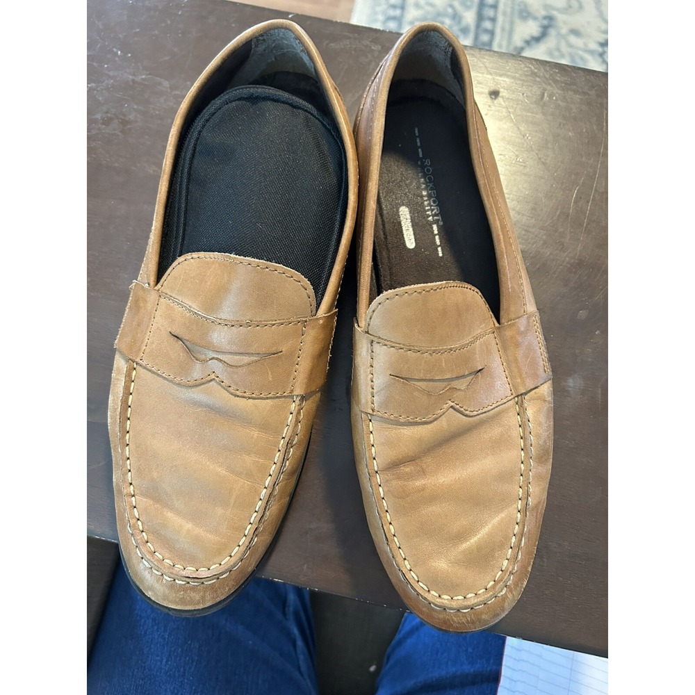 Rockport M76445 Mens Shoes Trutech Brown Penny Loafers Walkability 11